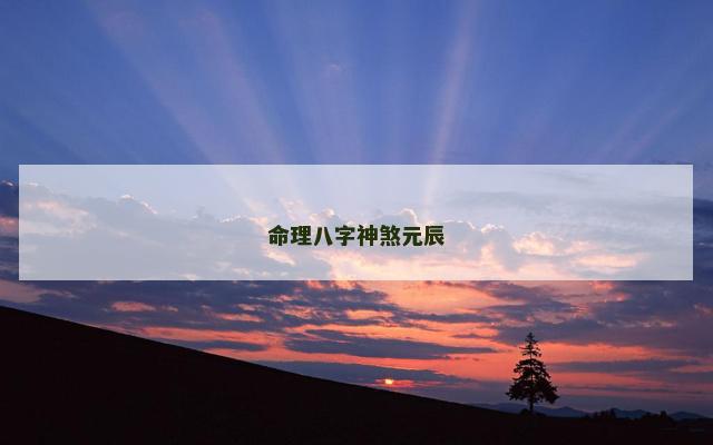 命理八字神煞元辰