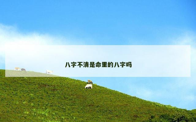 八字不清是命里的八字吗