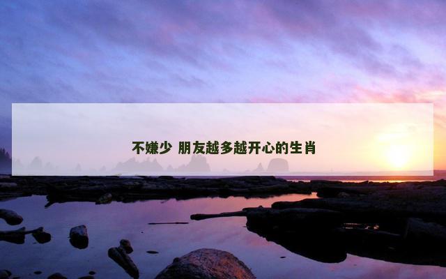 不嫌少 朋友越多越开心的生肖