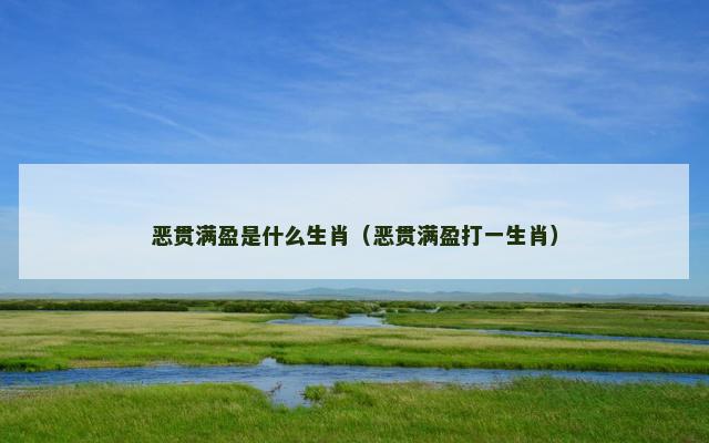 恶贯满盈是什么生肖（恶贯满盈打一生肖）