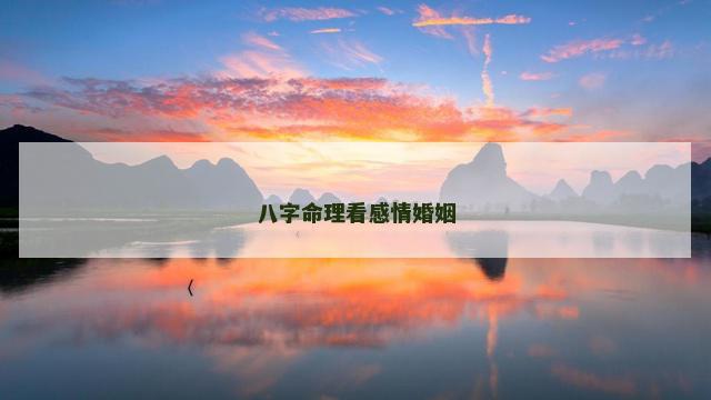 八字命理看感情婚姻