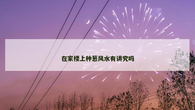 在家楼上种葱风水有讲究吗