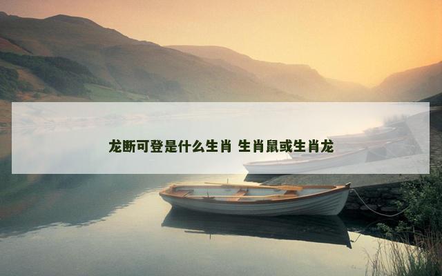 龙断可登是什么生肖 生肖鼠或生肖龙