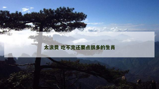 太浪费 吃不完还要点很多的生肖