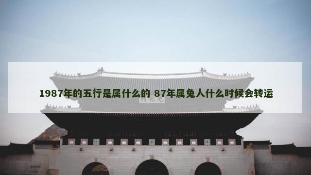 1987年的五行是属什么的 87年属兔人什么时候会转运