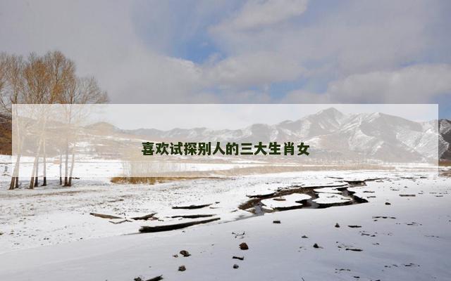 喜欢试探别人的三大生肖女 喜欢试探别人的三大生肖女