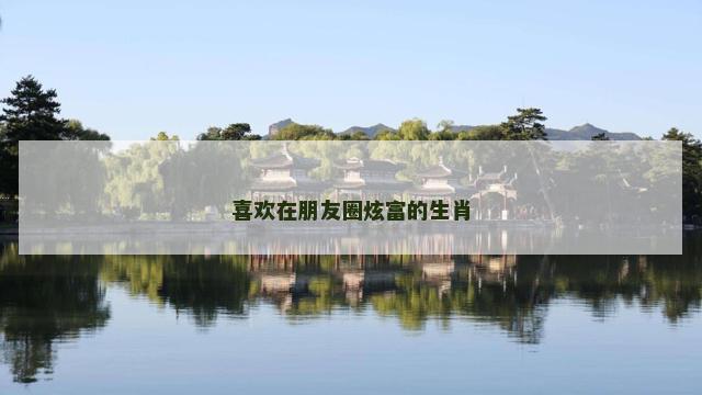 喜欢在朋友圈炫富的生肖