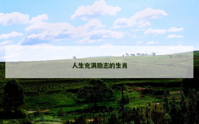 人生充满励志的生肖