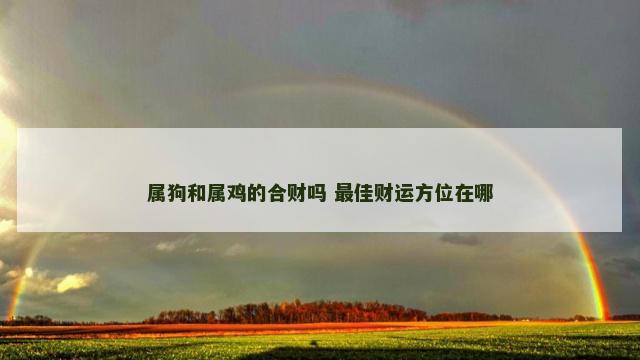 属狗和属鸡的合财吗 最佳财运方位在哪 属狗和属鸡的合财吗 最佳财运方位在哪