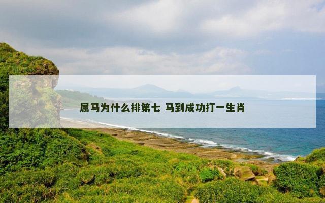 属马为什么排第七 马到成功打一生肖