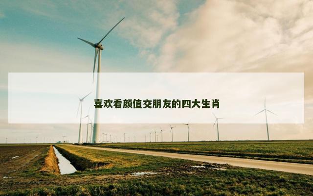 喜欢看颜值交朋友的四大生肖