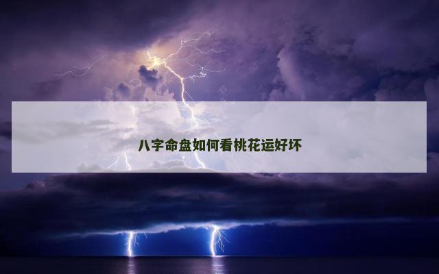 八字命盘如何看桃花运好坏