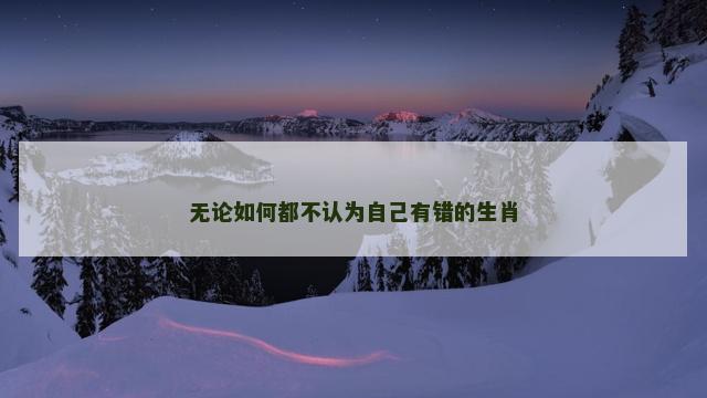 无论如何都不认为自己有错的生肖