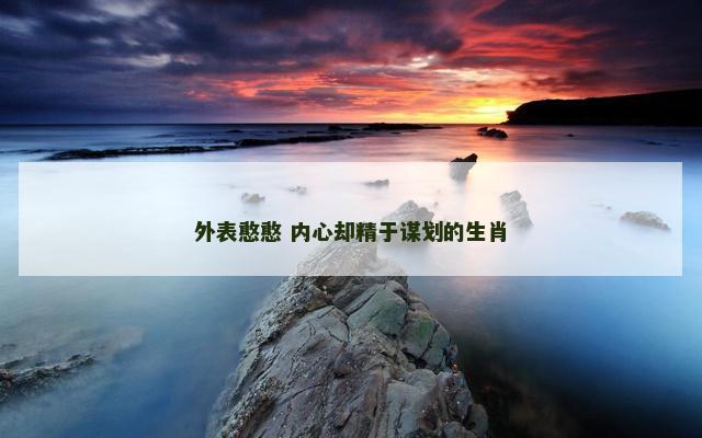 外表憨憨 内心却精于谋划的生肖 外表憨憨 内心却精于谋划的生肖
