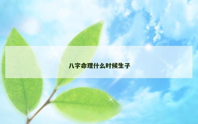 八字命理什么时候生子 八字命理什么时候生子
