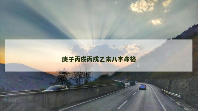 庚子丙戌丙戌乙未八字命格