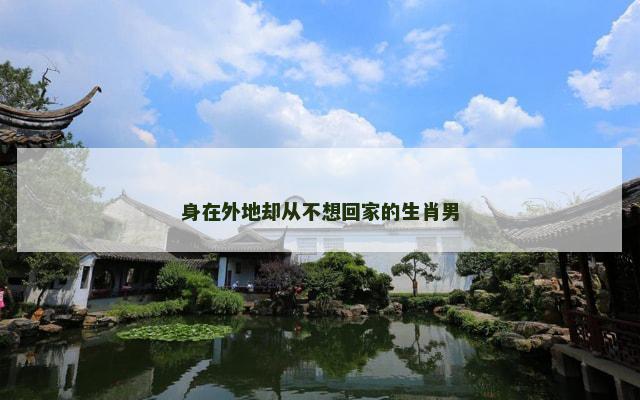 身在外地却从不想回家的生肖男