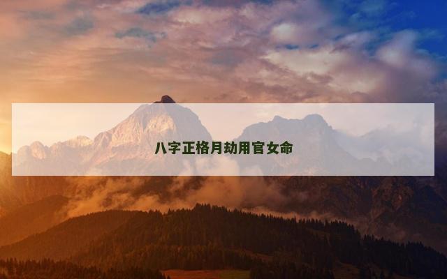 八字正格月劫用官女命
