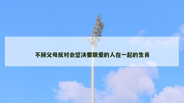不顾父母反对会坚决要跟爱的人在一起的生肖