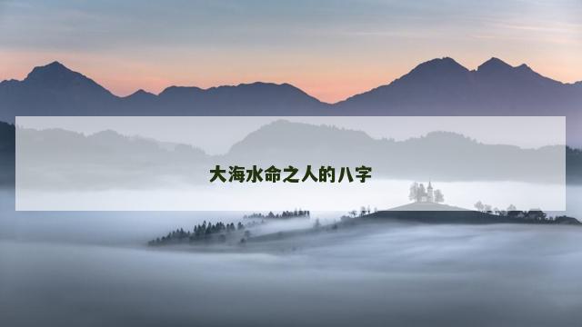 大海水命之人的八字