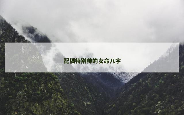 配偶特别帅的女命八字