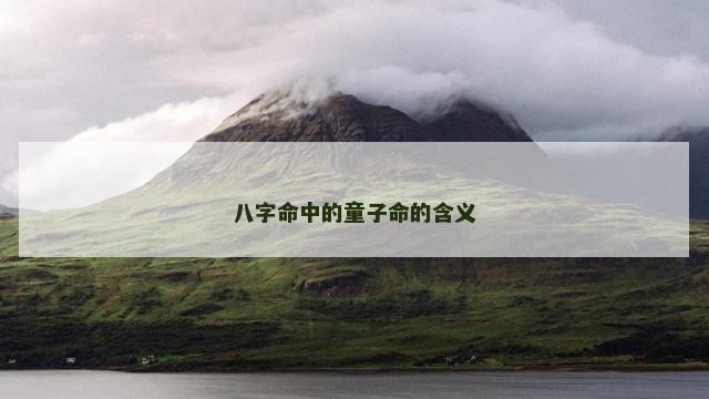 八字命中的童子命的含义