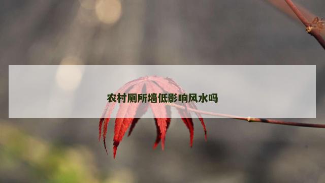 农村厕所墙低影响风水吗