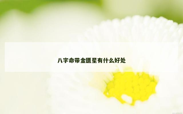 八字命带金匮星有什么好处 八字命带金匮星有什么好处