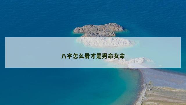 八字怎么看才是男命女命