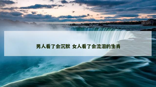 男人看了会沉默 女人看了会流泪的生肖