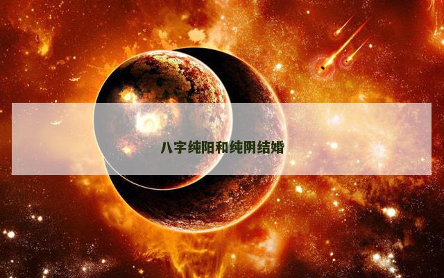 八字纯阳和纯阴结婚 八字纯阳和纯阴结婚