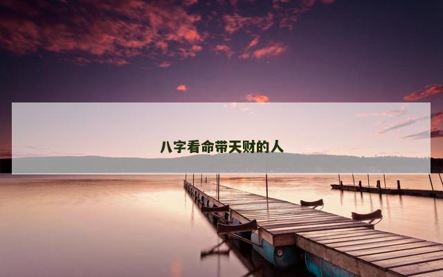八字看命带天财的人