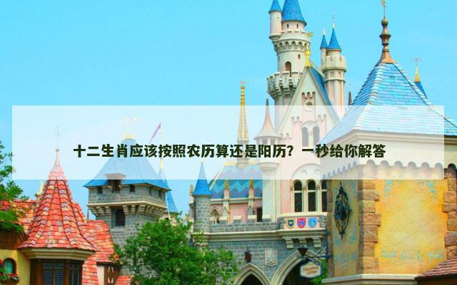 十二生肖应该按照农历算还是阳历？一秒给你解答