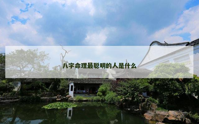 八字命理最聪明的人是什么
