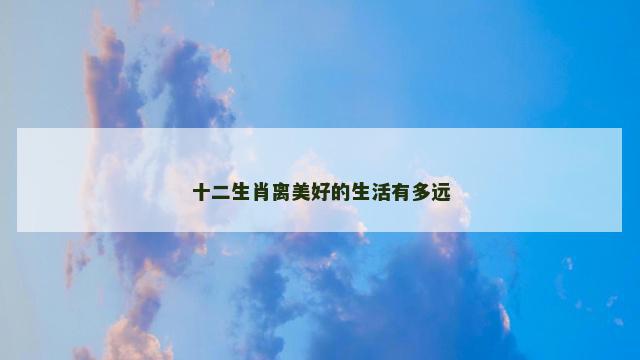 十二生肖离美好的生活有多远 十二生肖离美好的生活有多远