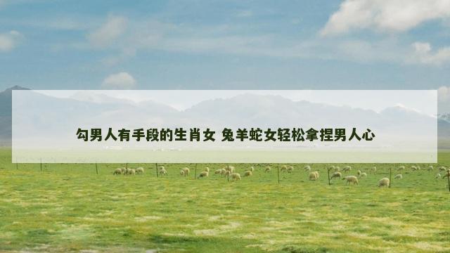 勾男人有手段的生肖女 兔羊蛇女轻松拿捏男人心