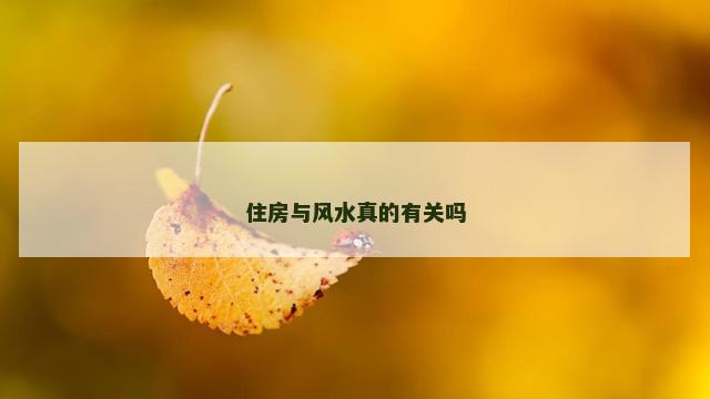 住房与风水真的有关吗 住房与风水真的有关吗