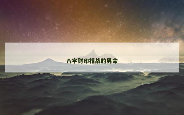 八字财印相战的男命