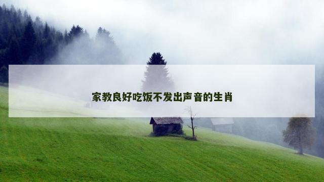 家教良好吃饭不发出声音的生肖 家教良好吃饭不发出声音的生肖