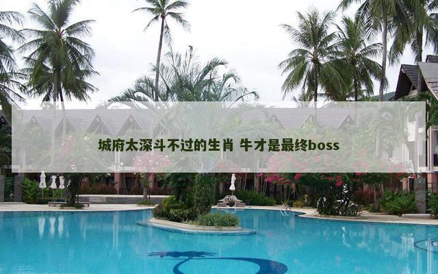 城府太深斗不过的生肖 牛才是最终boss