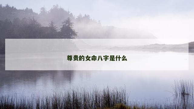 尊贵的女命八字是什么