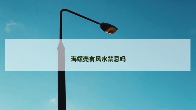 海螺壳有风水禁忌吗