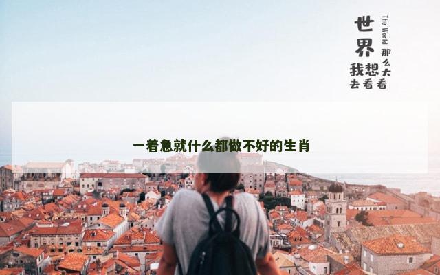 一着急就什么都做不好的生肖