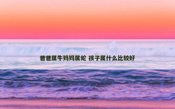 爸爸属牛妈妈属蛇 孩子属什么比较好 爸爸属牛妈妈属蛇 孩子属什么比较好