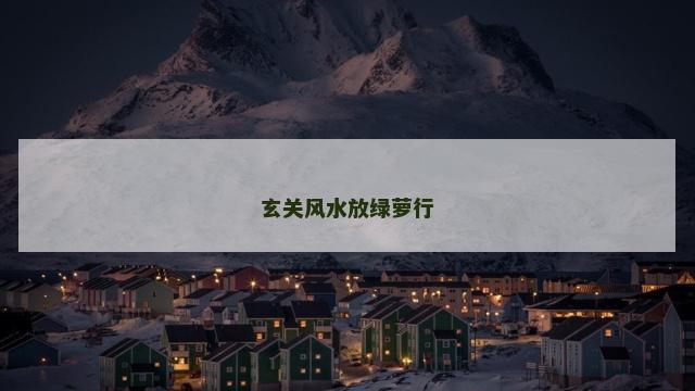 玄关风水放绿萝行