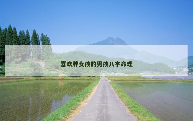 喜欢胖女孩的男孩八字命理