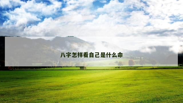 八字怎样看自己是什么命
