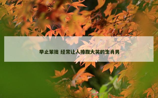 举止笨拙 经常让人捧腹大笑的生肖男