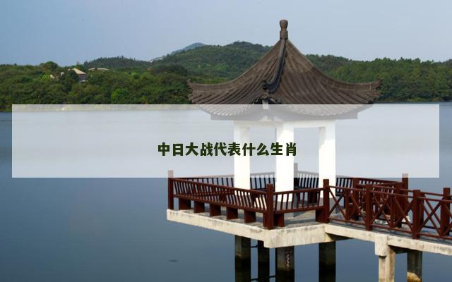 中日大战代表什么生肖