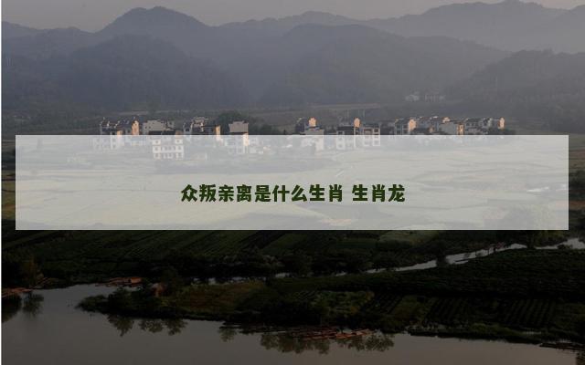 众叛亲离是什么生肖 生肖龙